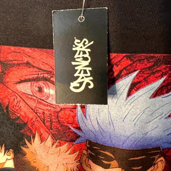 NWT Jujutsu Kaisen Black 100% Cotton Graphic Print Tee T-Shirt SZ Small - Picture 3 of 4